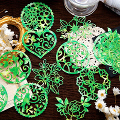 10pcs Hollowed Stamping Card Curtain Decorative Paper
