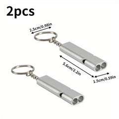 2pcs Aluminum Emergency Whistles Keychain High Decibel Survival Whistles