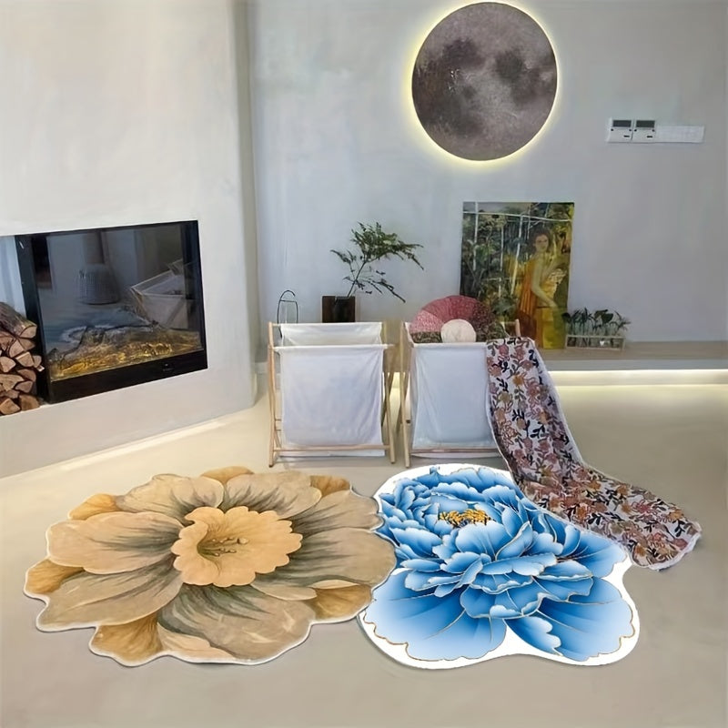 Peony Flower Carpet Mat for Home Decoration