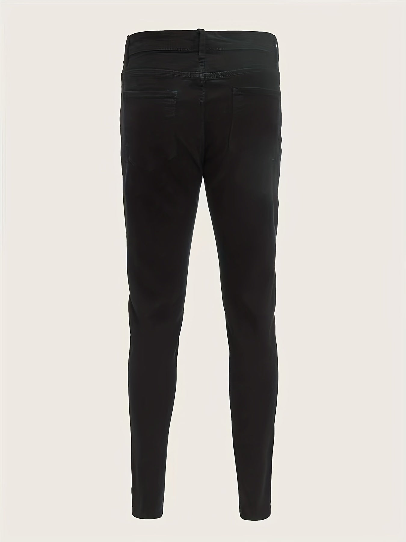 Men's Slim Fit Tapered Jeans Solid Stretch Denim Pants