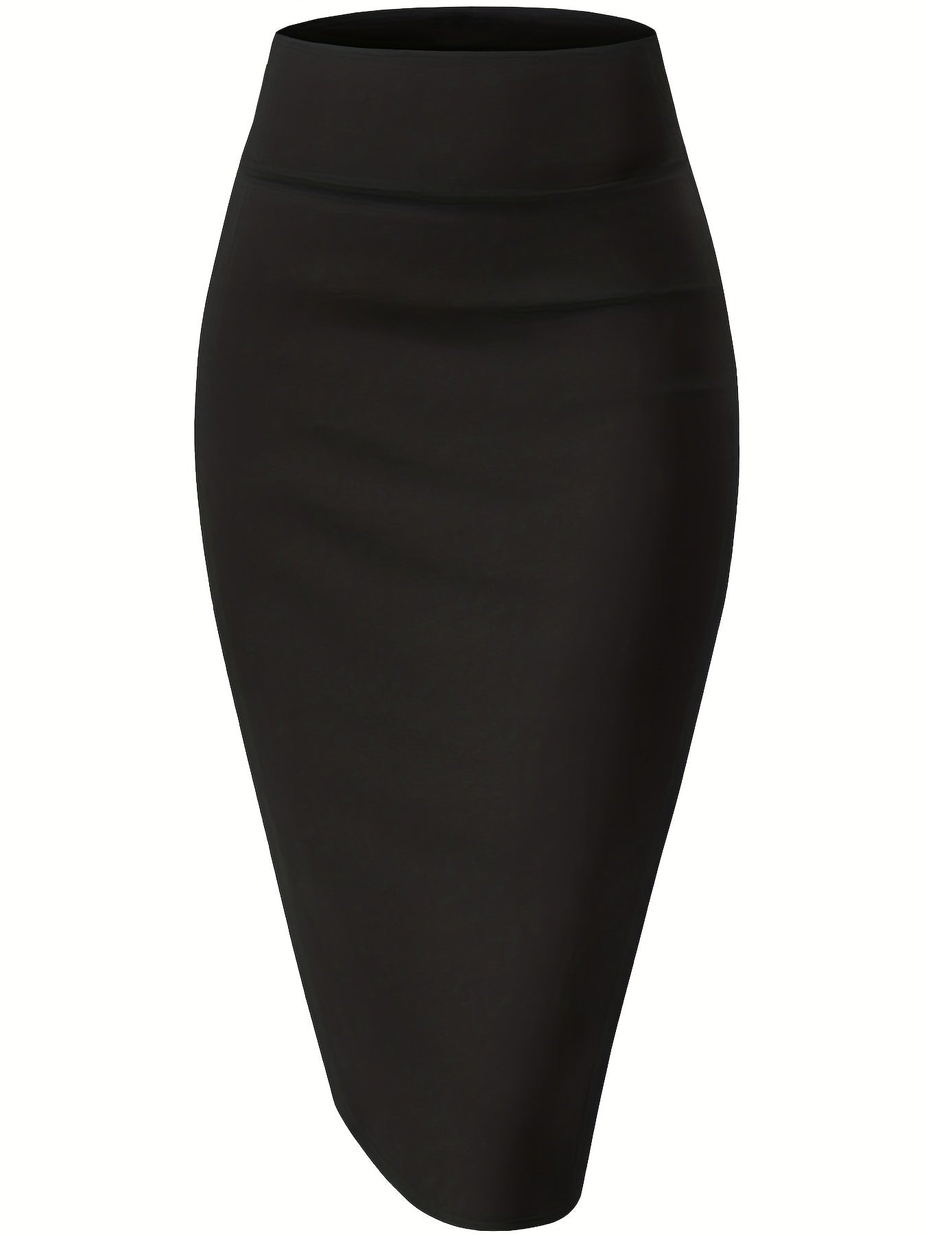 Solid Split Bodycon Skirt High Waist Skirt For Office