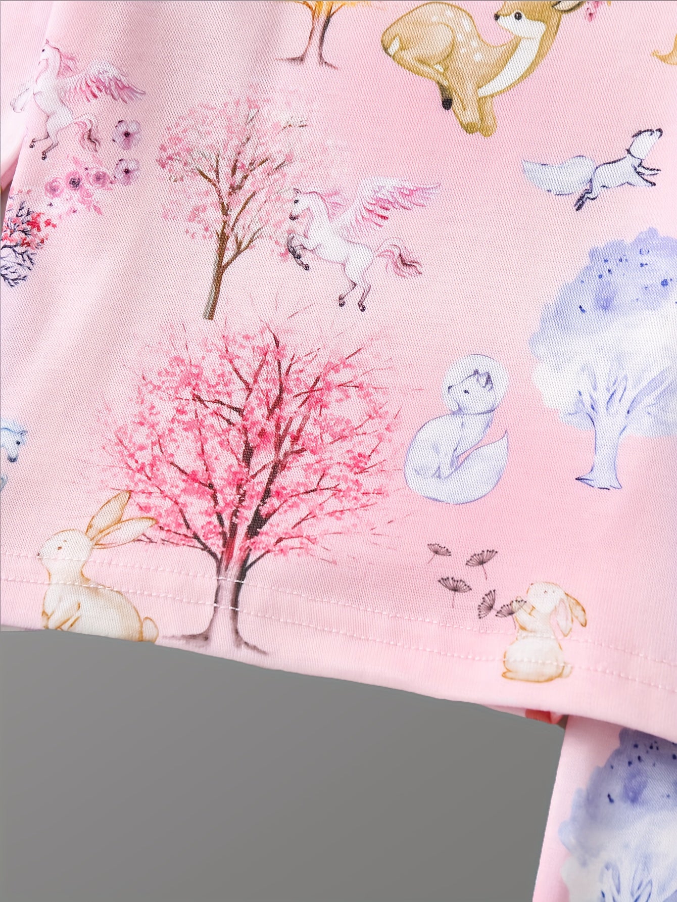 Girl's 2pcs Pajama Set Deer Tree Print Loungewear