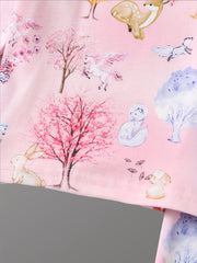 Girl's 2pcs Pajama Set Deer Tree Print Loungewear