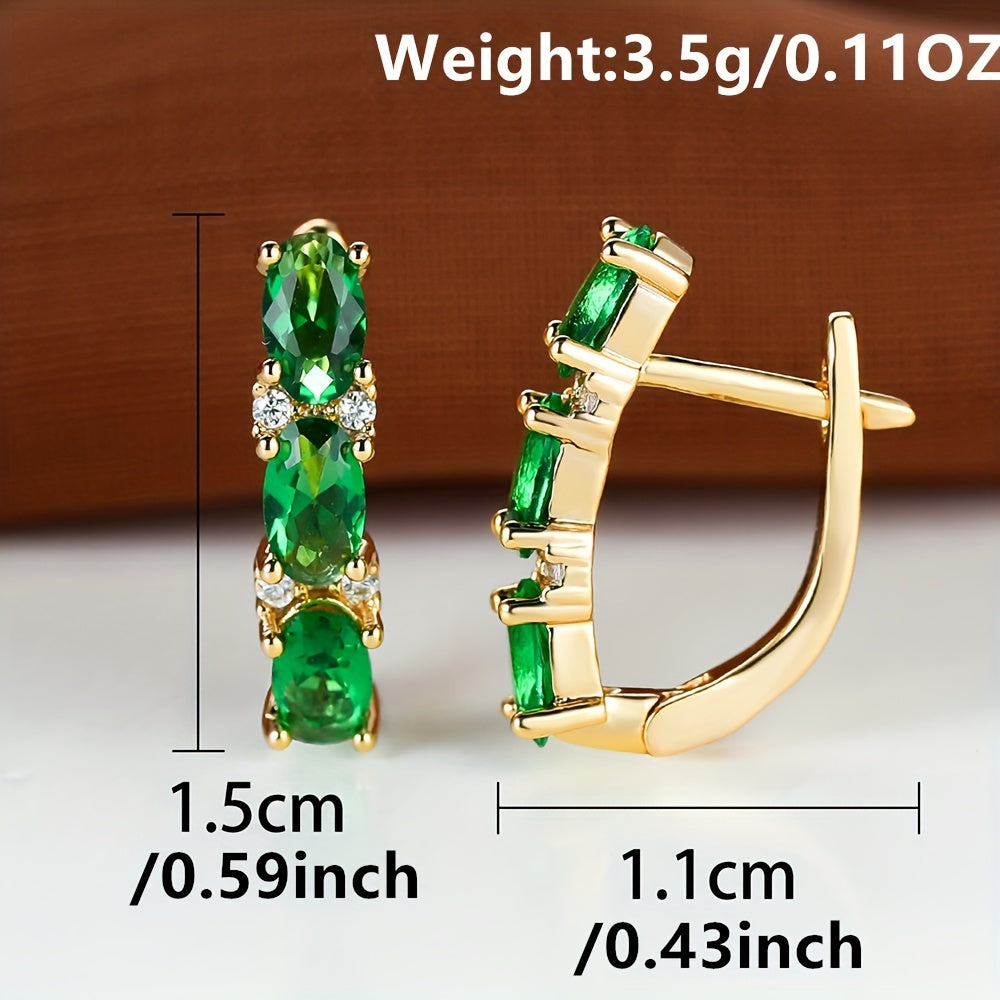 Green Stone Women's Earring Drop Dangle Earrings Gift