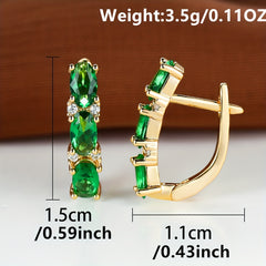 Green Stone Women's Earring Drop Dangle Earrings Gift