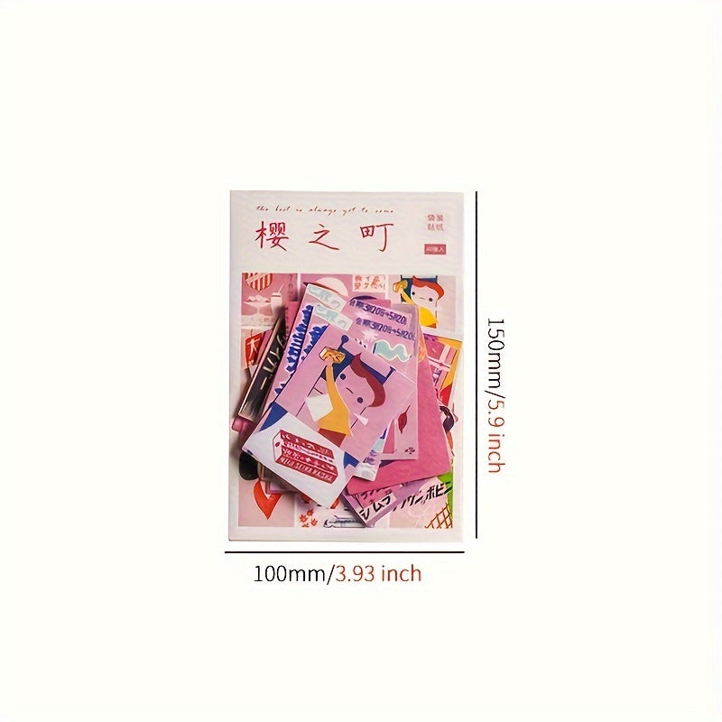 40pcs Japanese Style Stickers Pack DIY Scrapbooking Crafts