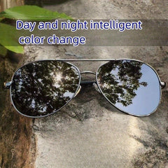 1pc Men's Outdoor Dual-Use Polarized Sunglasses Night Vision Sun Protection