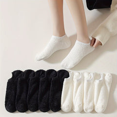 10 Pairs Soft & Warm Fuzzy Low Cut Ankle Socks