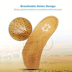 Arch Correcting Insoles Yellow Leather Arch Half Cushion Flat Foot Insoles