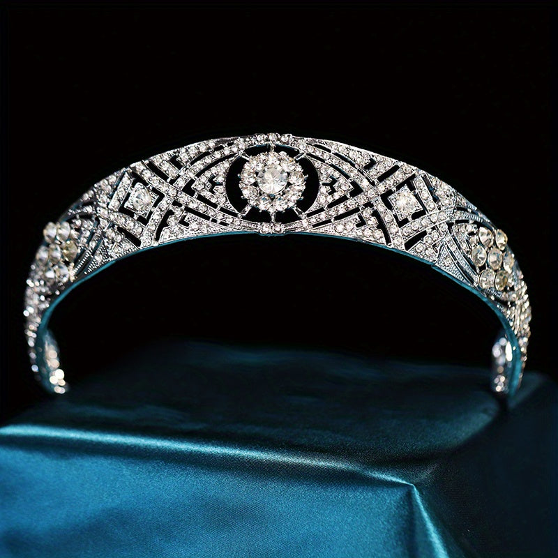Bridal Rhinestone Silvery Headband Queen Princess Crown Head Jewelry Alloy Tiara