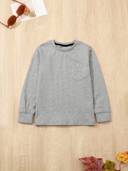 Boy's Solid Bottoming T shirt Kids Children Casual Long Sleeve Basic Tee Tops