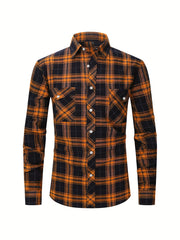 Men's Plaid Button Up Shirt Long Sleeve