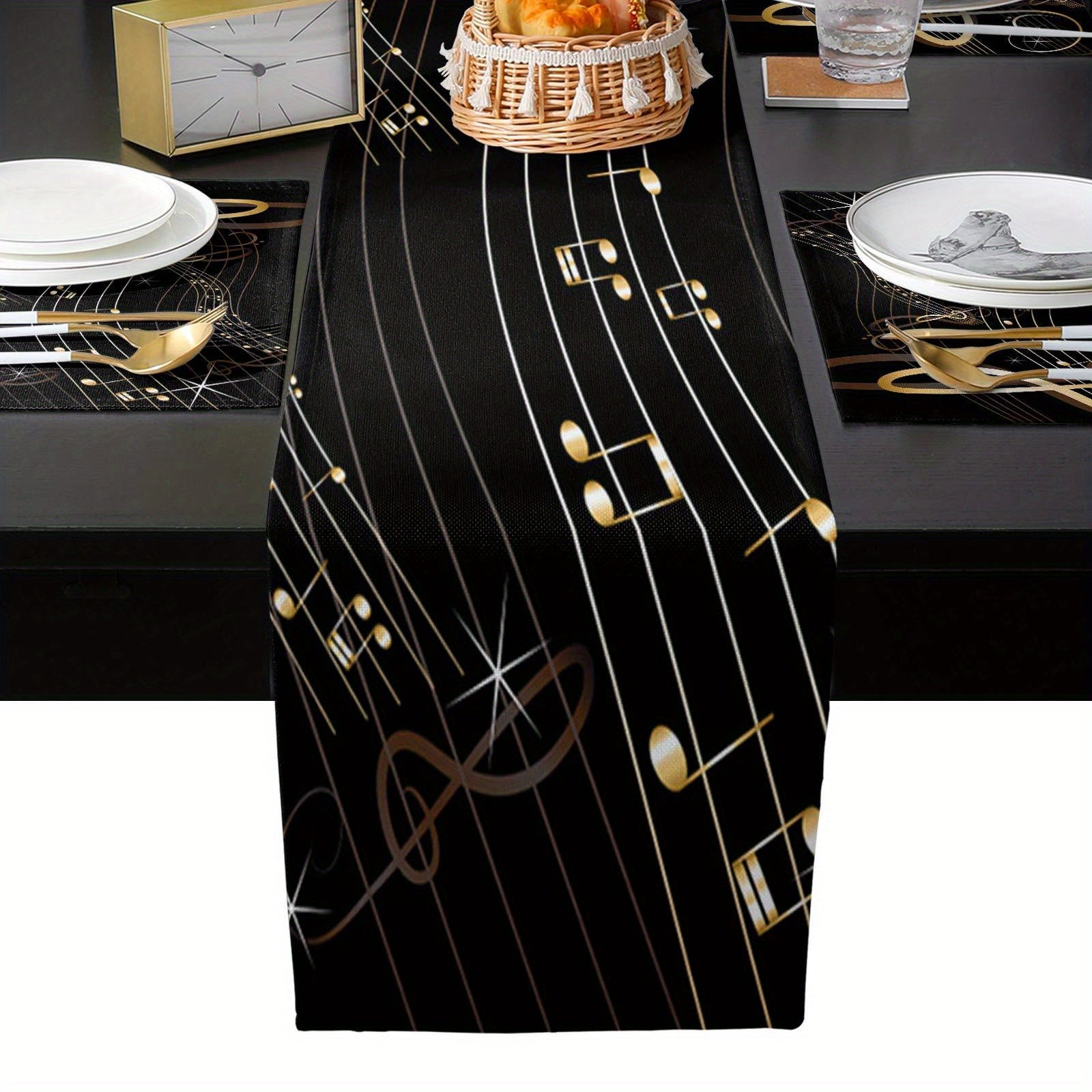 Music Note Table Runner 13x72 Inch