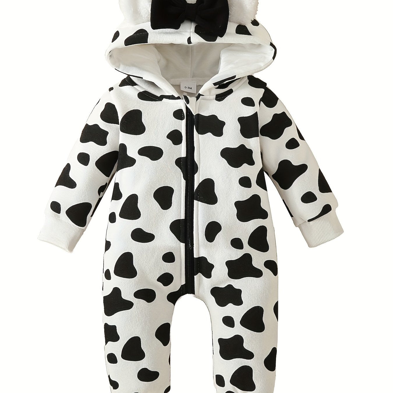 Baby Bowknot Hooded Sweatshirt Romper Zipper Outwear Christmas Gift