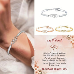Heart Infinity CZ Bangle Bracelet w/Gift Card