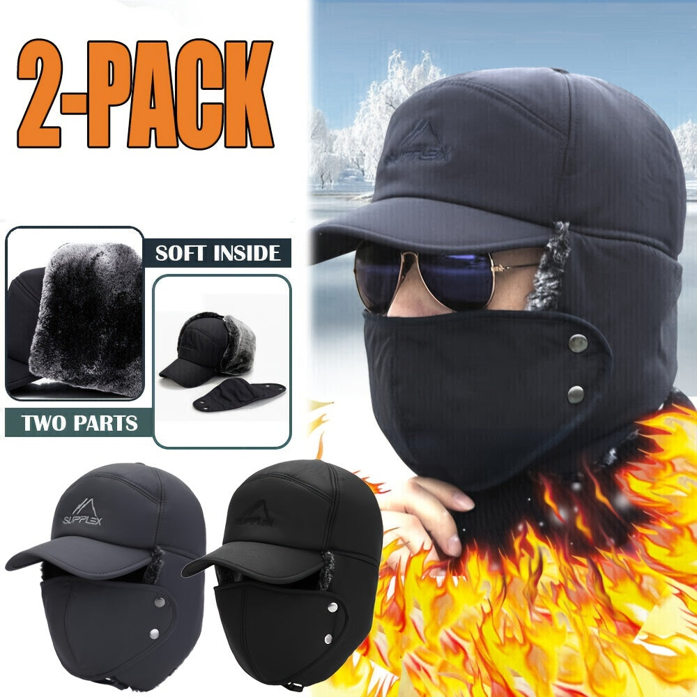 Winter Fleece Balaclava Cap With Face Cover Warm Trapper Cap