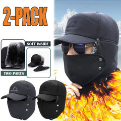Winter Fleece Balaclava Cap With Face Cover Warm Trapper Cap