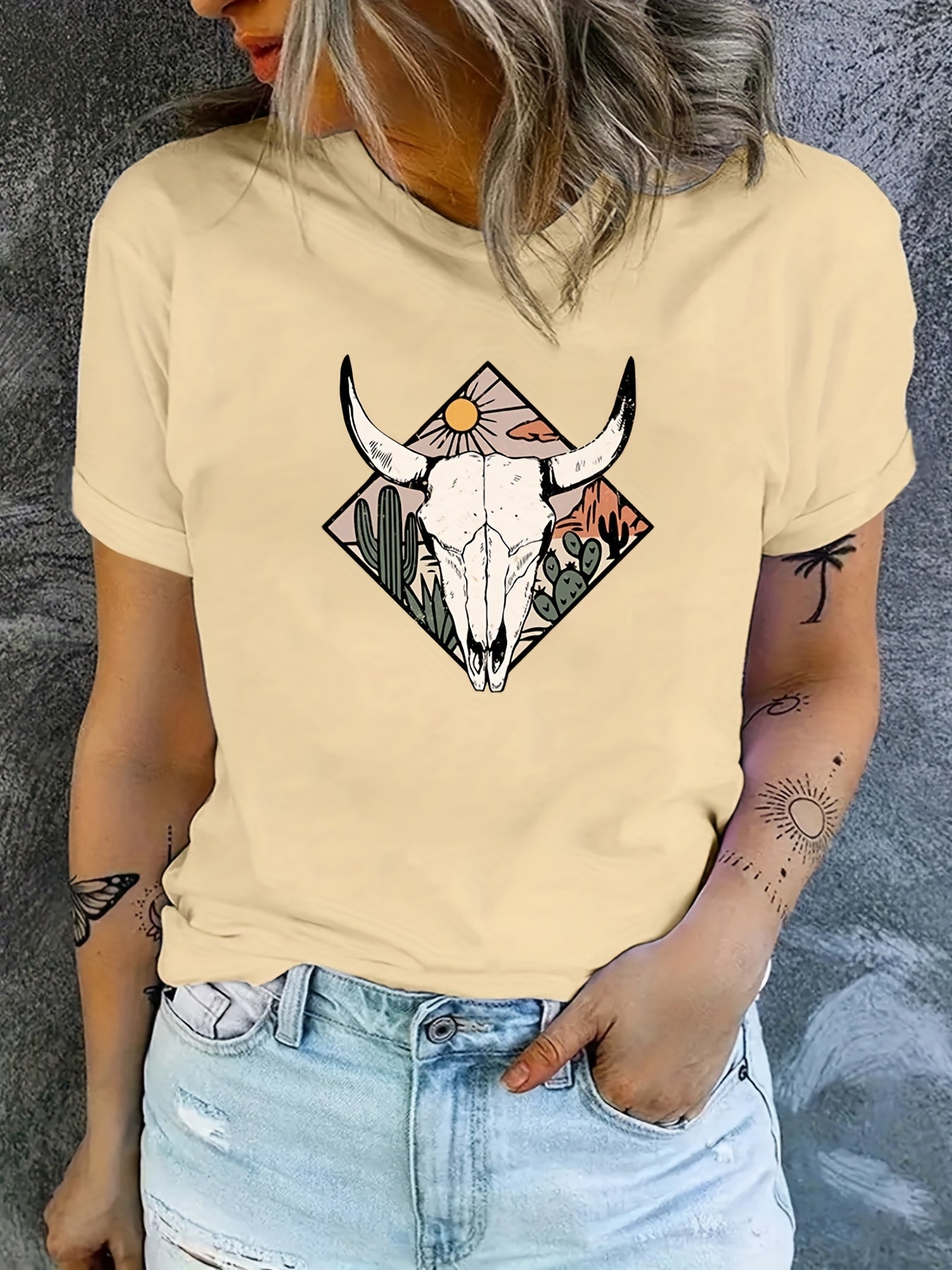 Women's Graphic Tee Crew Neck Casual Sports T-shirt