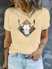 Women's Graphic Tee Crew Neck Casual Sports T-shirt