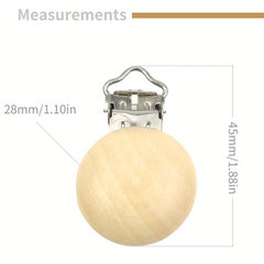 Natural Beech Wood Pacifier Clips Teething Grasping Toy DIY Accessory