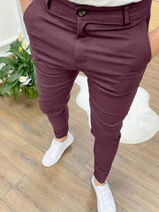 Men s Vintage Style Slim Fit Dress Pants for Business Party
