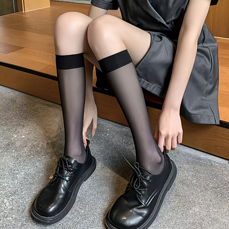 Semi Sheer Mesh Leg Socks Women's Stockings