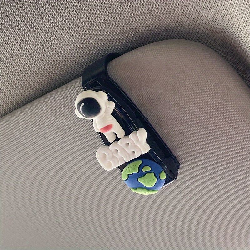Astronaut Flowers Sun Visor Sunglasses Holder