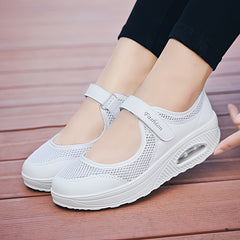 Women's Hook & Loop Fastener Backless Walking Shoes Breathable Sneakers