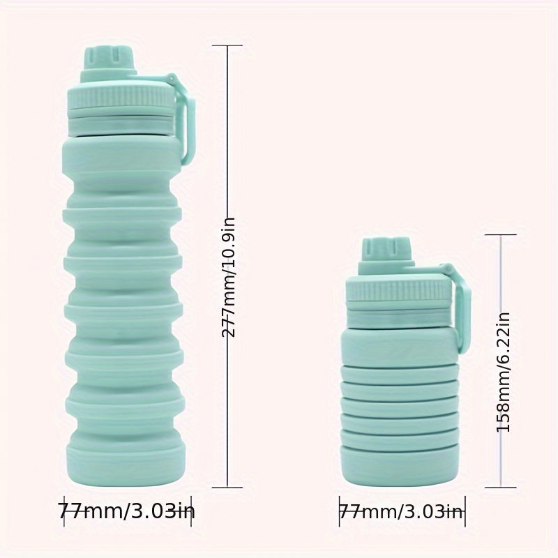 750ml Large Capacity Silicone Water Bottle Collapsible Flip Top Cup