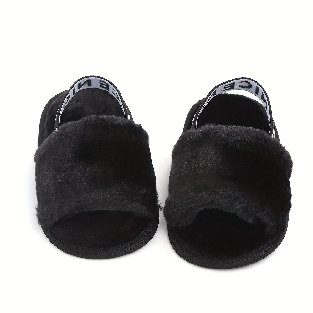 Flower Patterned Slip-on Fabric Shoes for Baby Girls