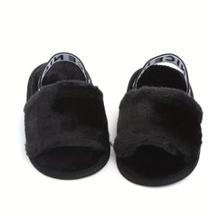 Flower Patterned Slip-on Fabric Shoes for Baby Girls
