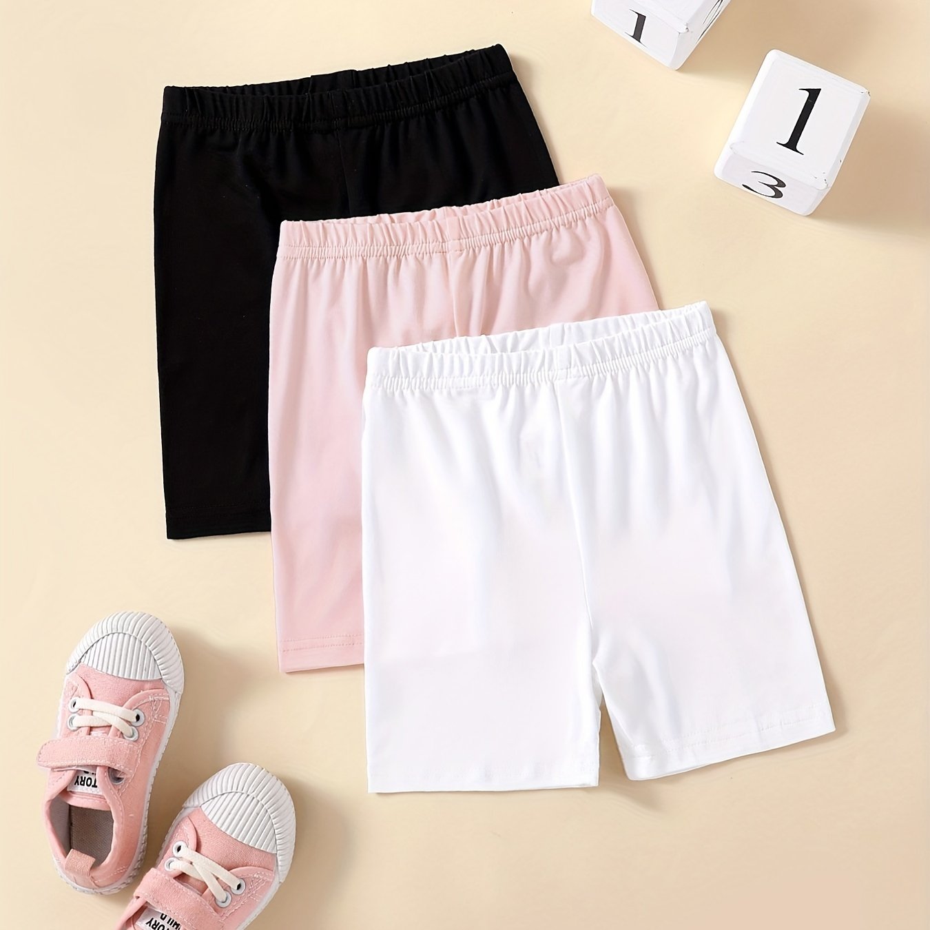 Toddler Girls Elastic Waist Safety Shorts Leggings Under Skirt Dress