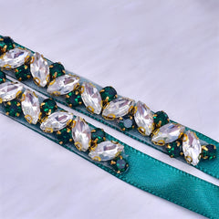 Bridal Rhinestone Sash Glass Crystal Waist Belt Wedding Bridesmaid Accessory