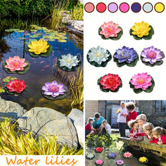 7pcs Pond Rose Sleeping Lotus Artificial Floating Water Lotus