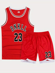 Basketball Jersey Outfit Boy Girl Tank Top Shorts Set Summer Clothes