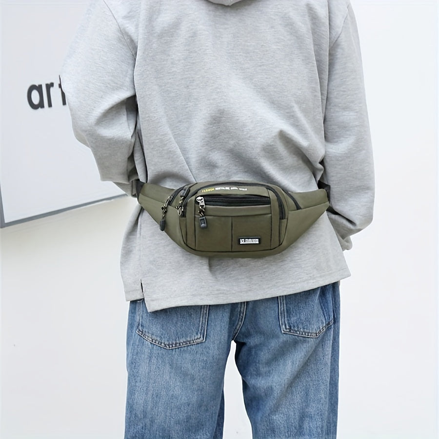 Men's Waist Pack Oxford Cloth Sports Chest Bag Large Capacity Crossbody Backpack