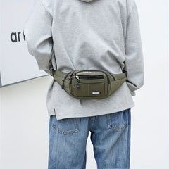 Men's Waist Pack Oxford Cloth Sports Chest Bag Large Capacity Crossbody Backpack