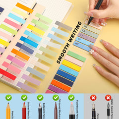 2400pcs Sticky Tabs Book Markers Translucent Book Flags Strip