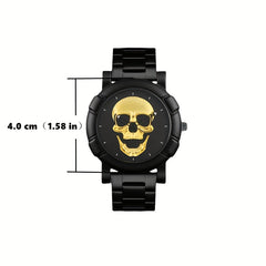 Hiphop Men's Watch Skull Pattern Quartz Wristwatch Set