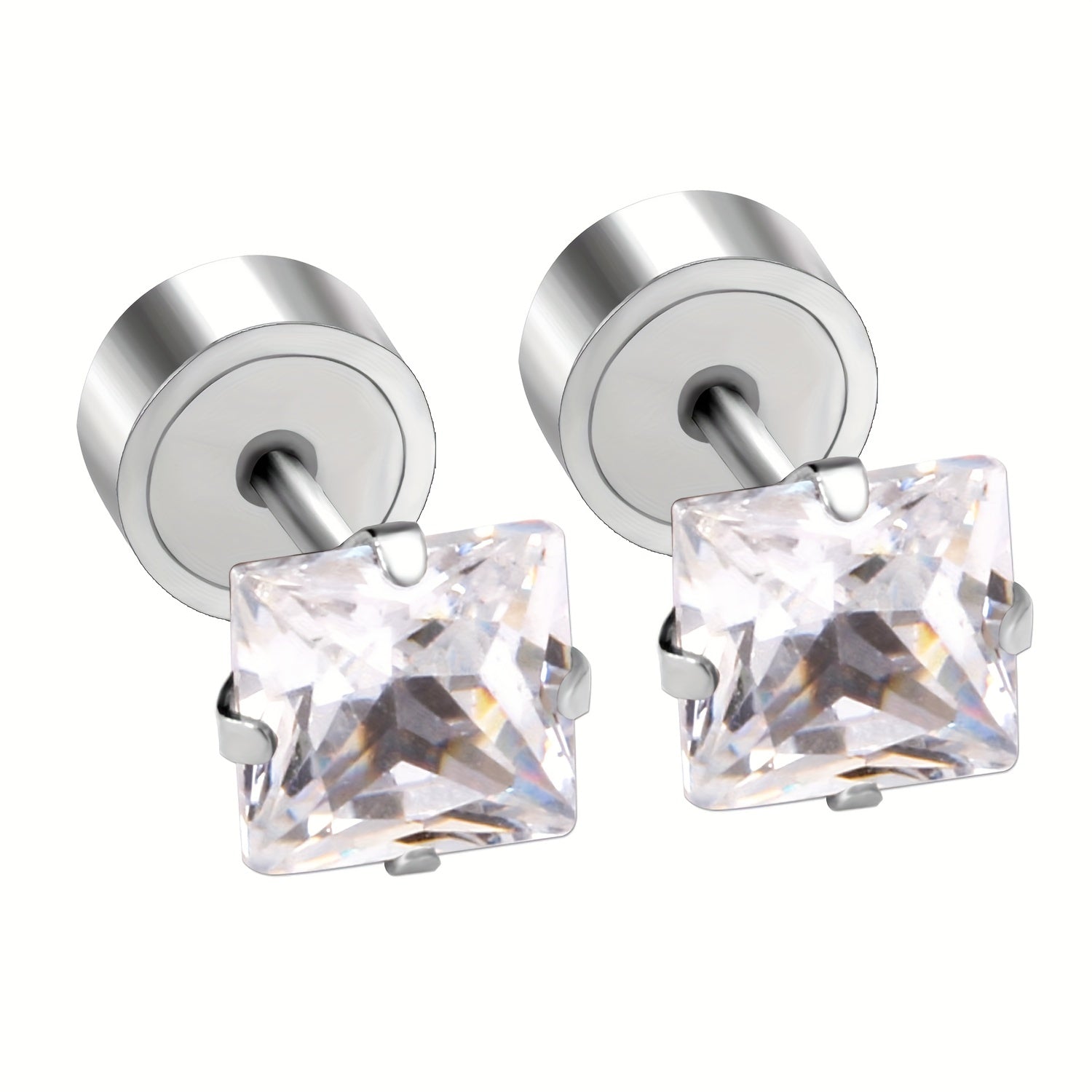 Girl's Zircon Princess Stud Earrings - Princess Style Jewelry