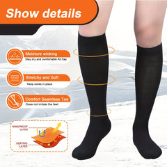 2 Pairs Wool Knee High Pressure Socks Size Up 15-20mmHg