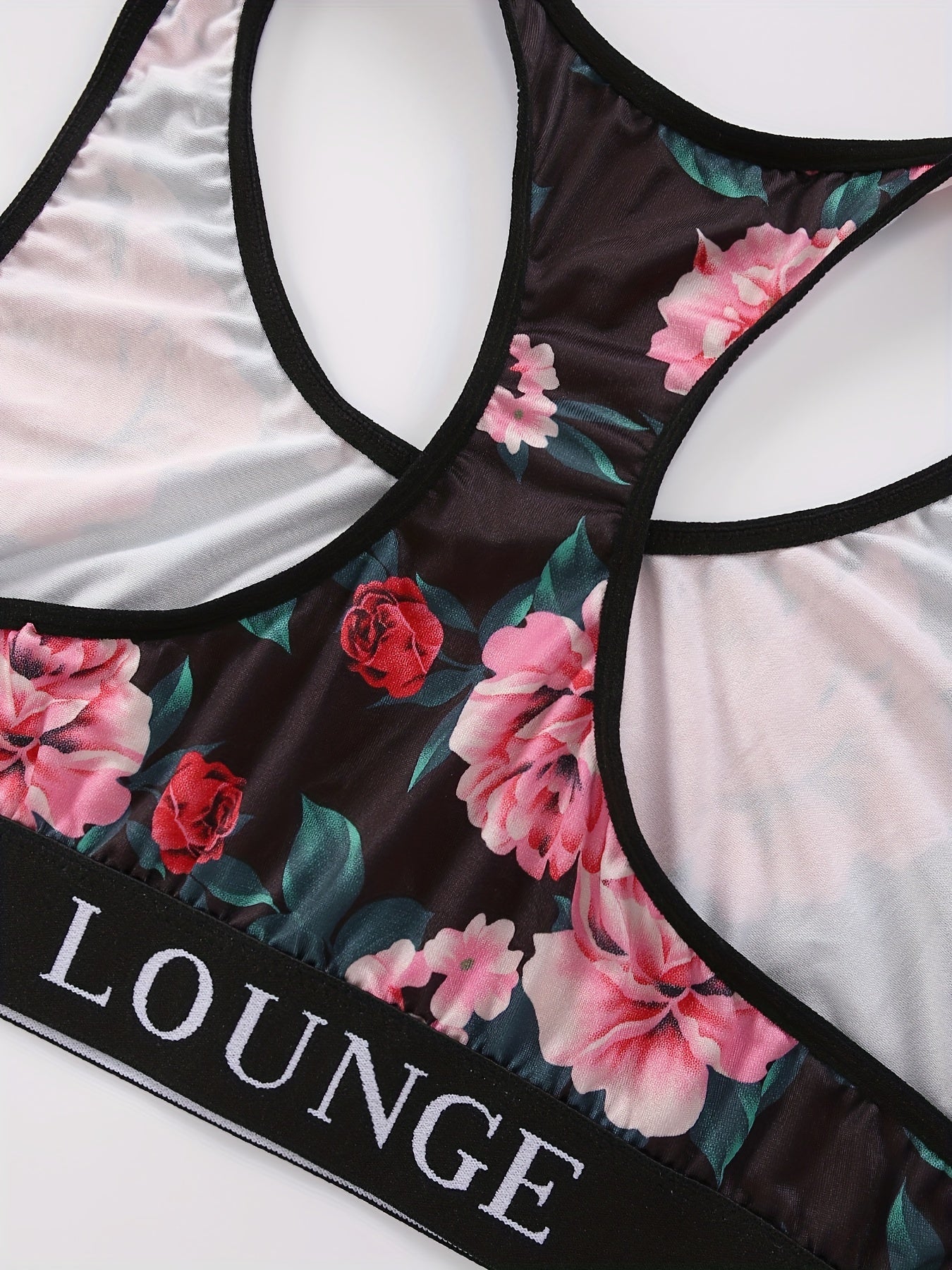Floral Print Tank Top & Shorts Underwear Set