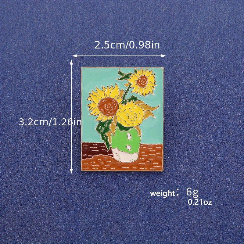 Classic Colorful Painting Brooch Clothing Pin Jewelry Art Craft