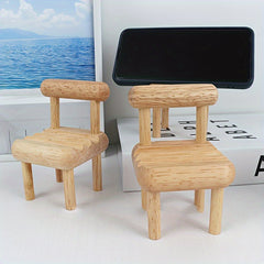Wood Mini Chair Phone Holder Creative Desktop Ornament