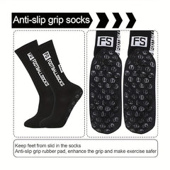 3 Pairs Silicone Dots Non Slip Football Socks Crew Socks for Soccer Running