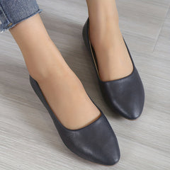 Women's Casual Flat Slip-On Faux Leather Shoes Lightweight Walking