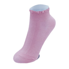 Solid Curly Trim Short Socks Casual Ankle Socks Women's Stockings