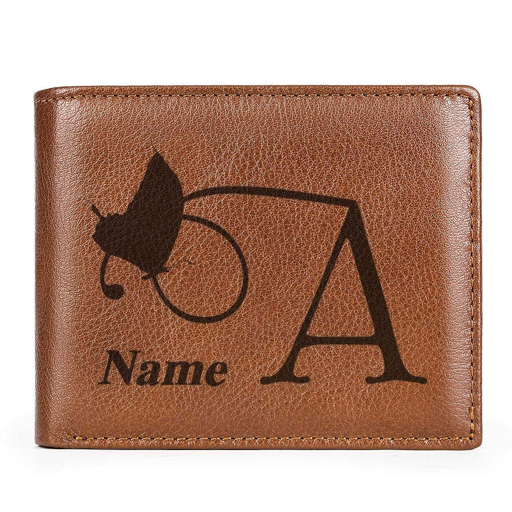Custom Name Cowhide Wallet - Laser Engraved - Unique Gift
