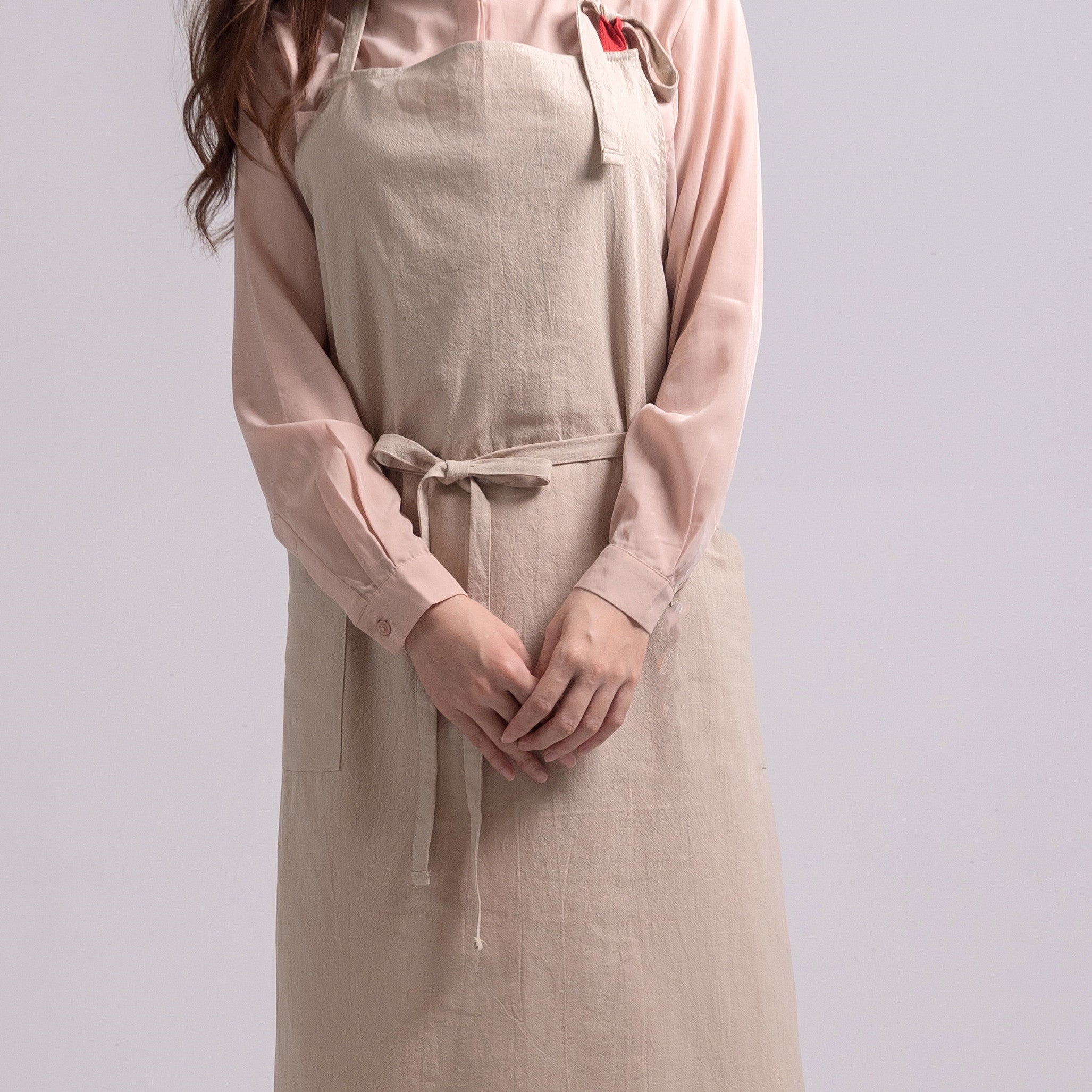 Linen Apron With Pockets Halter Bib Overalls