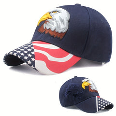 Eagle American Flag Embroidered Peaked Cap Baseball Cap